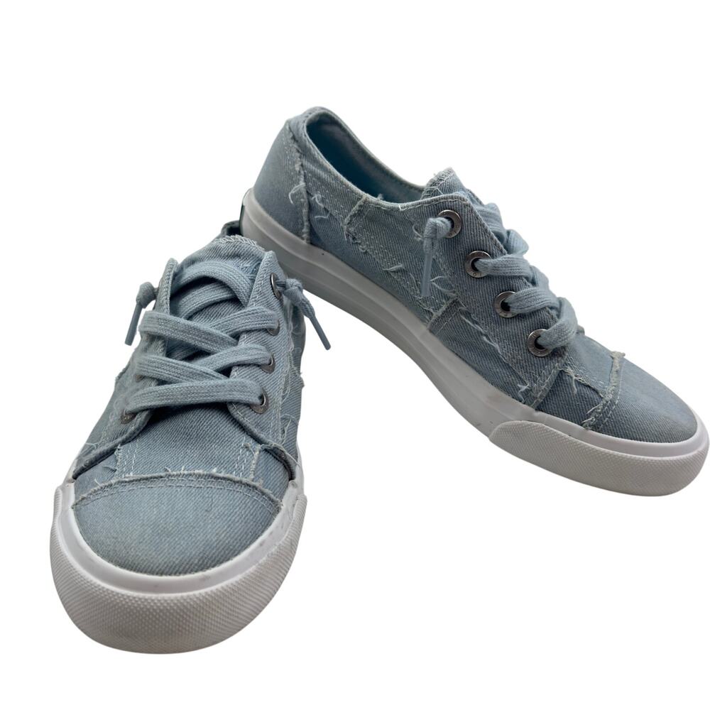 Blowfish Malibu Maxine Light Blue Canvas Comfy Slip On Sneakers Women's Size 6.5